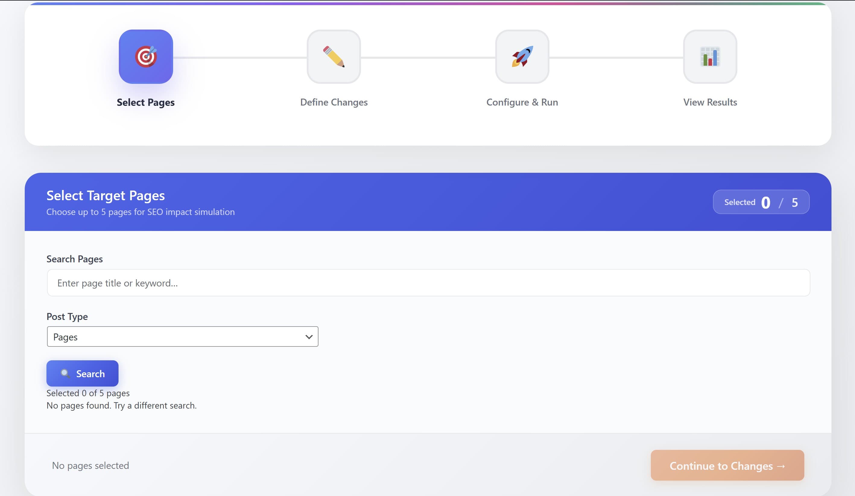 SEO Simulator Dashboard showing SERP preview and competitor analysis