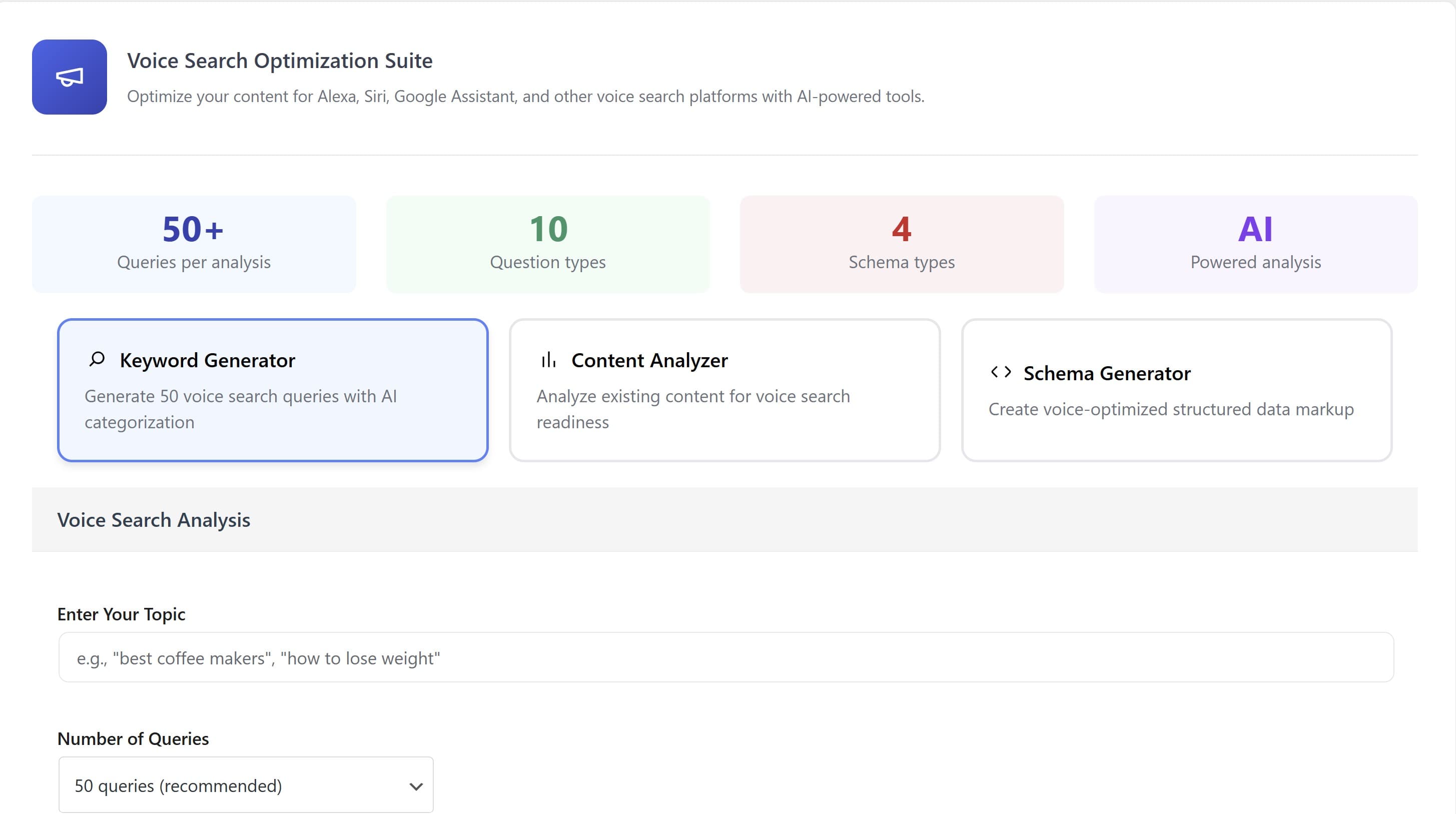 ProRank Voice Search Optimization Interface