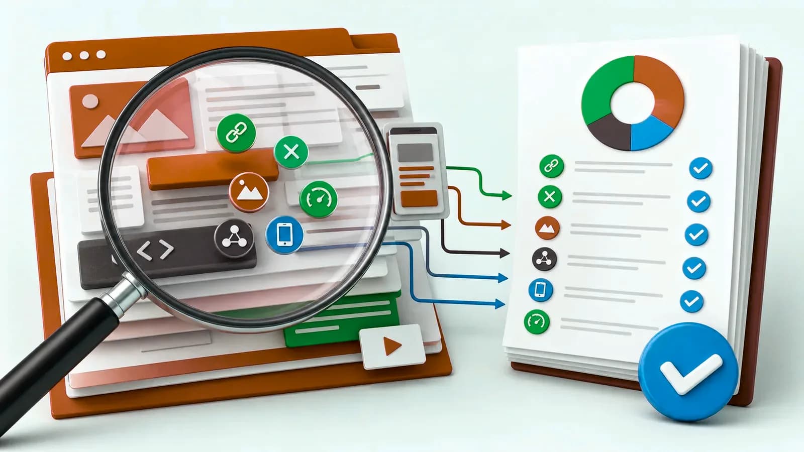 SEO package line items broken down into one-off, automatable, and ongoing work