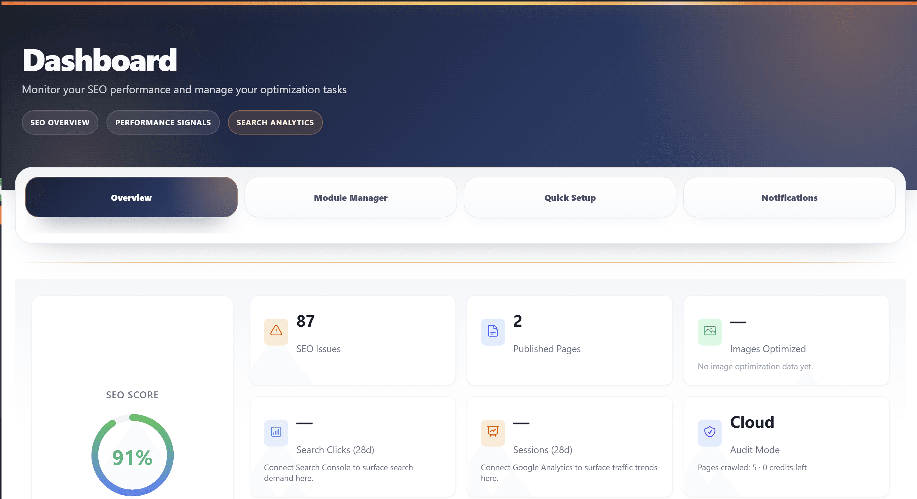 Dashboard screenshot