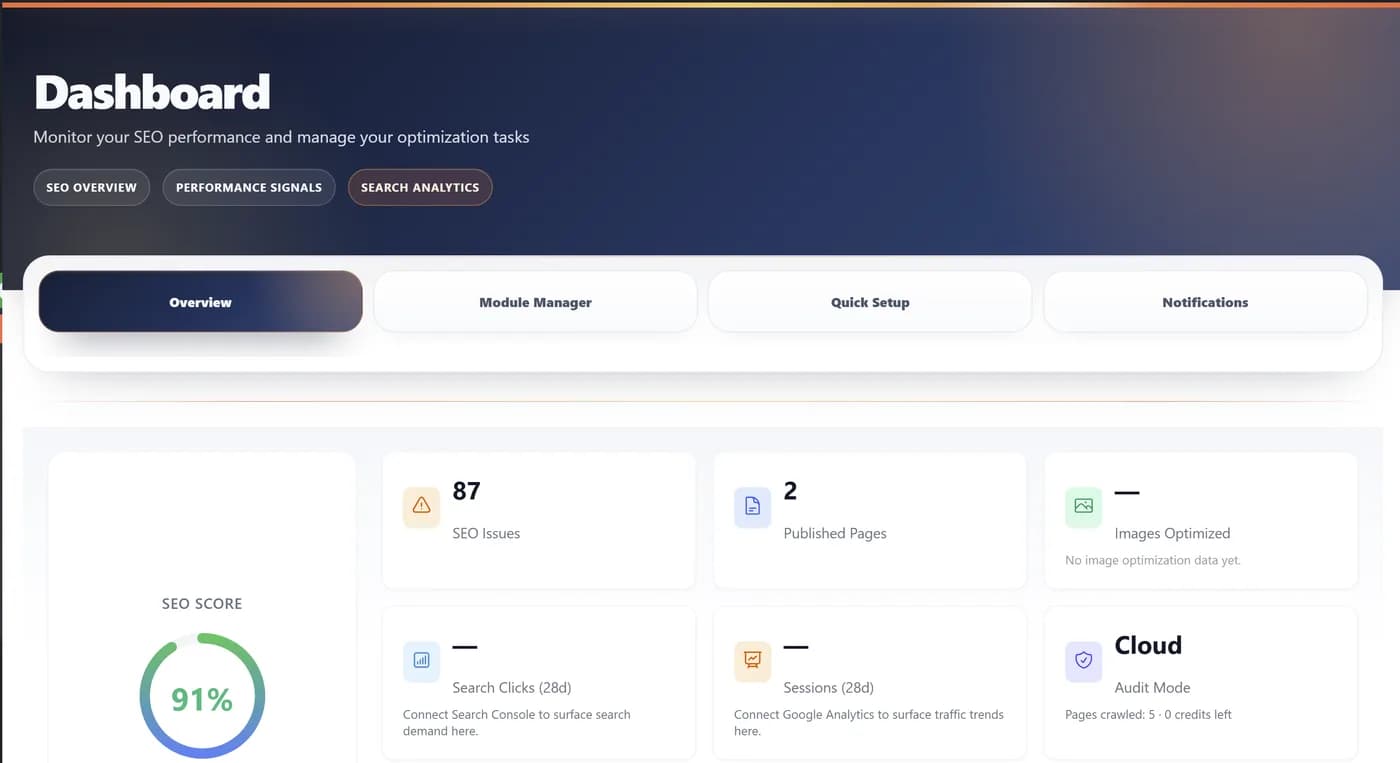 Dashboard screenshot