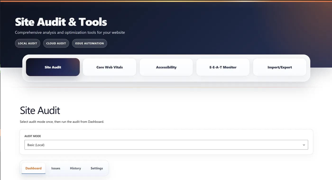 ProRank SEO Site Audit Dashboard